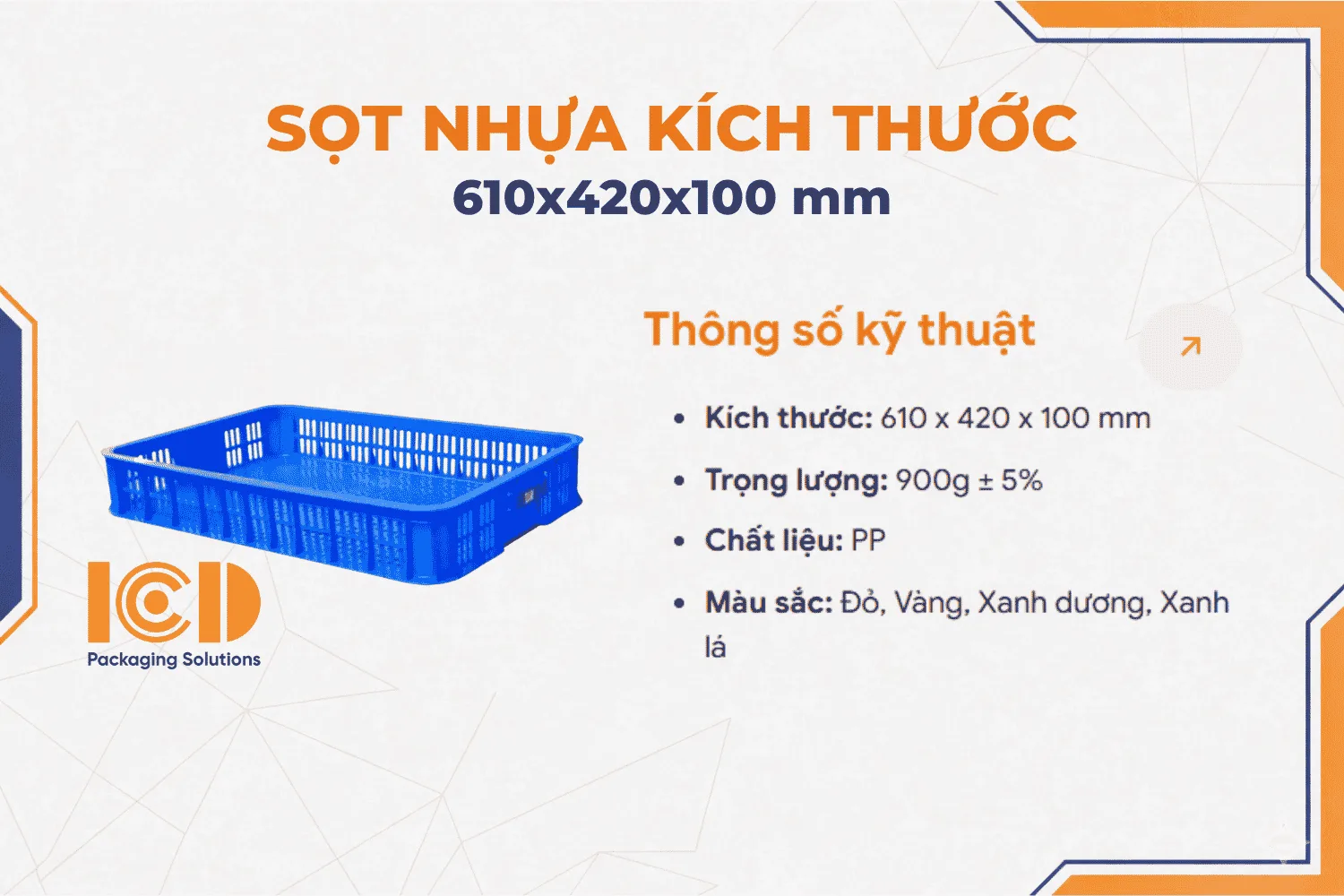 Sóng hở ICD KT 610x420x100mm