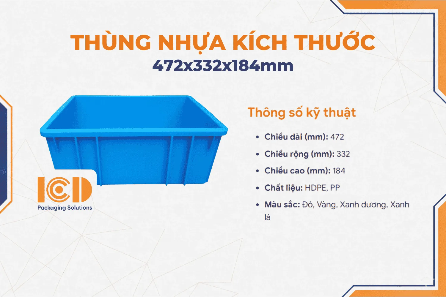 Thùng nhựa ICD B3 KT472x332x184mm