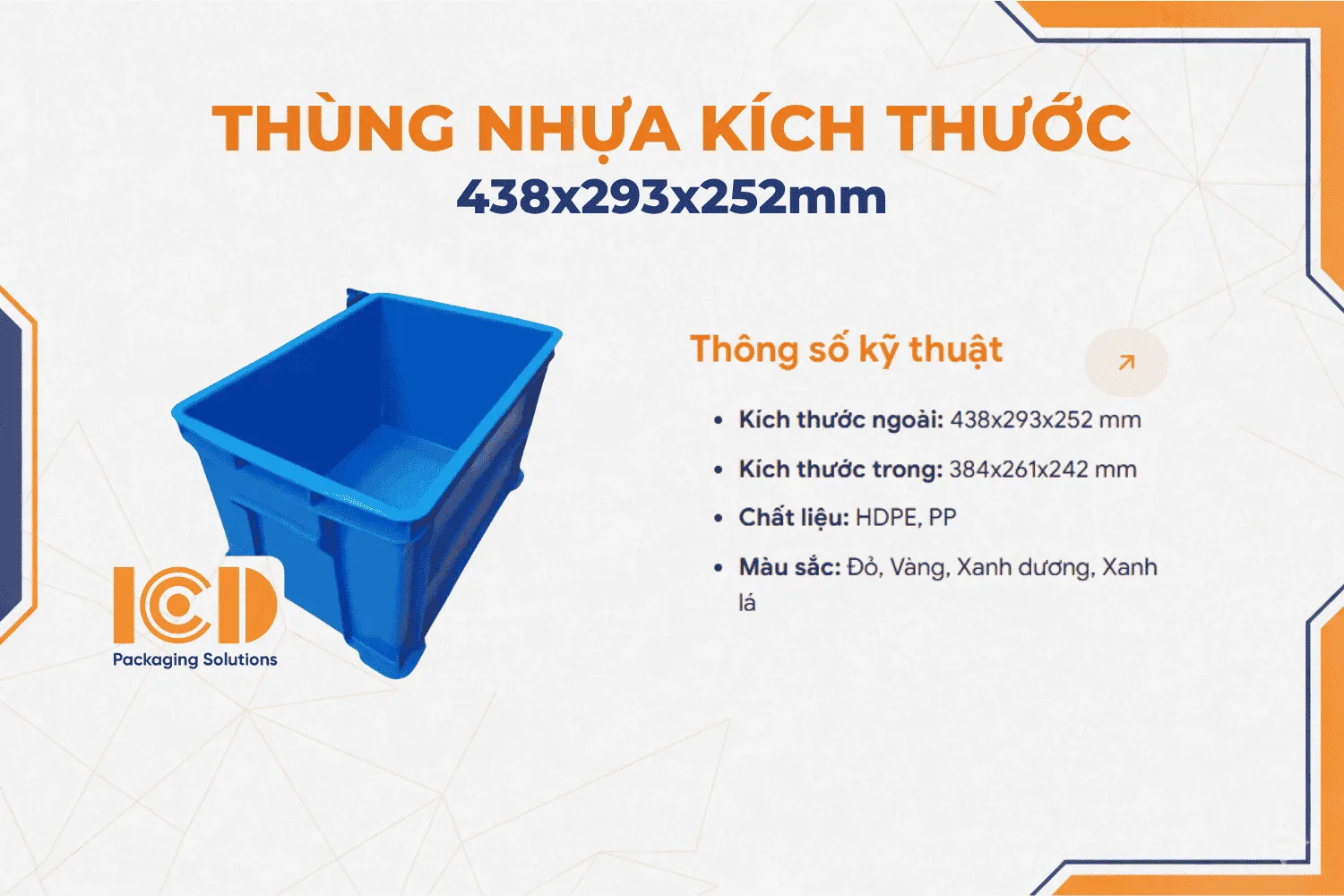 Thùng nhựa ICD B6 KT438x293x252mm