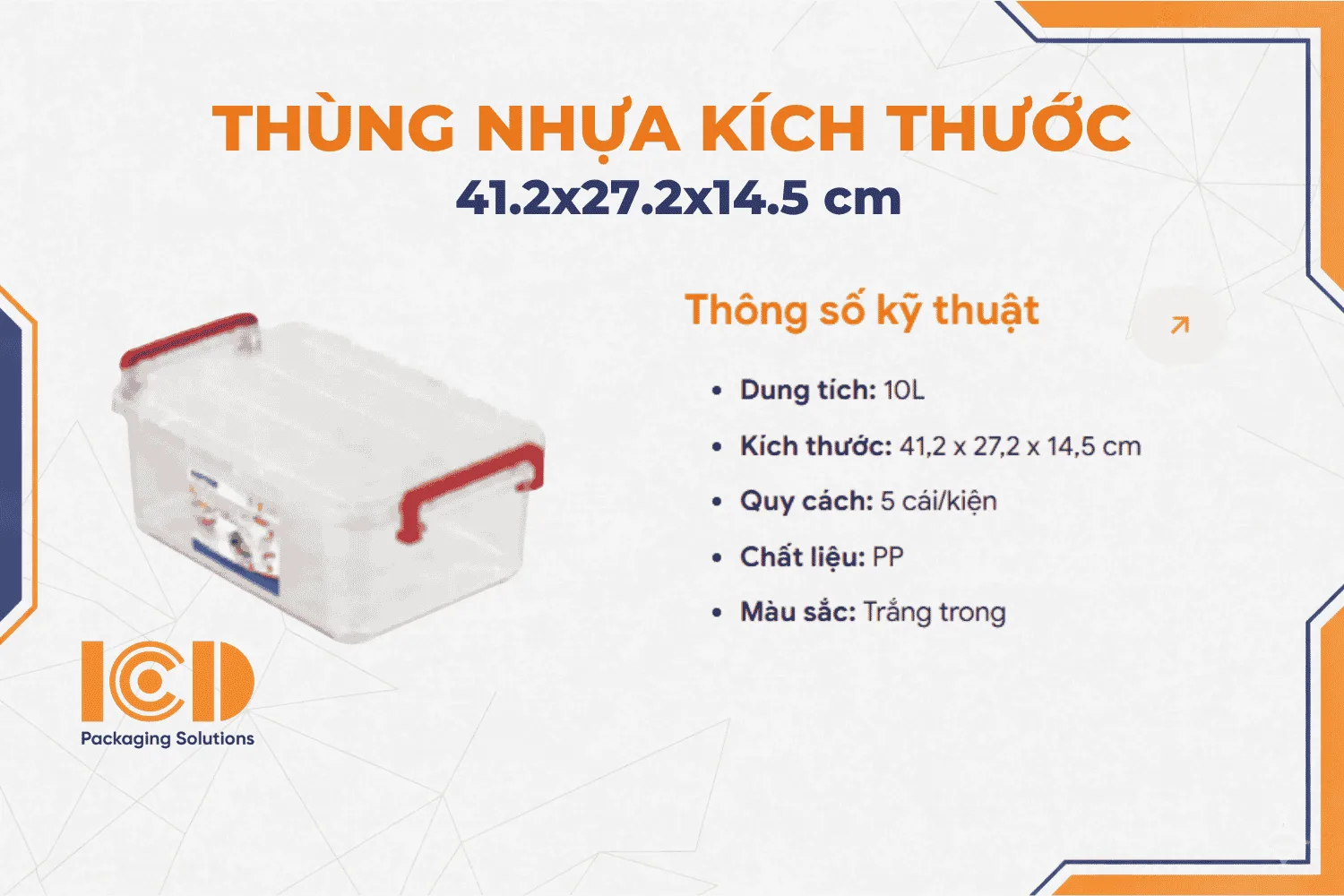 Thùng nhựa đa năng ICD-No.H115 dung tích 10L