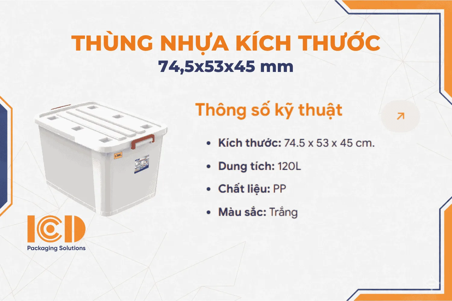 Thùng nhựa đựng đồ 120L ICD- No.213 đa năng