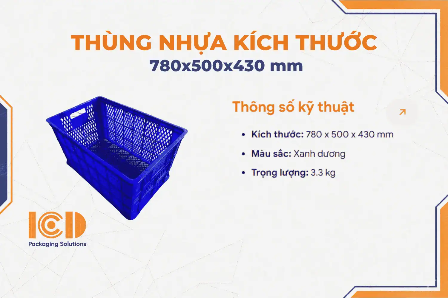 Thùng nhựa, sọt nhựa, sóng nhựa hở có 5 bánh xe