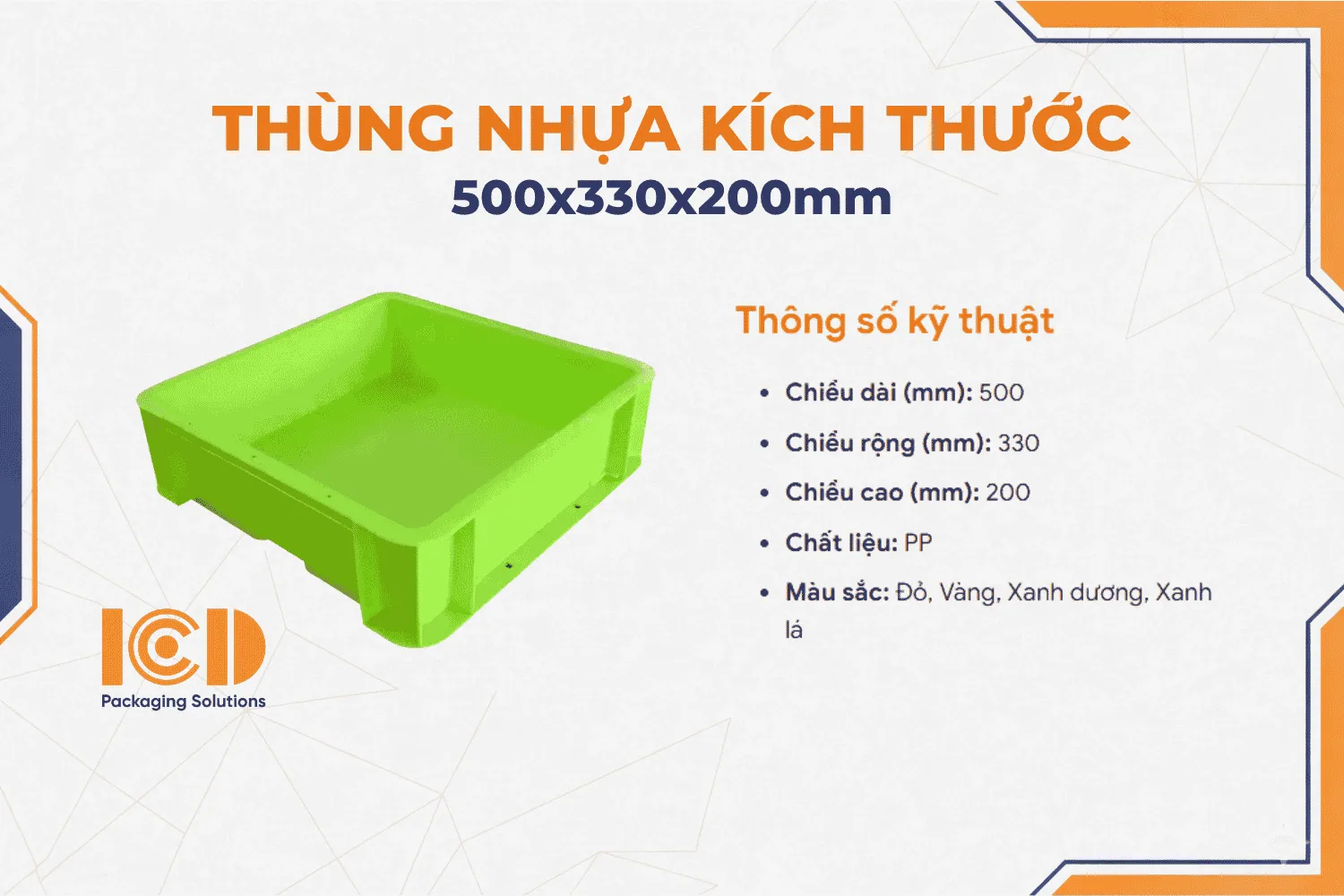 Thùng nhựa đặc ICD TPP 331 tiện lợi