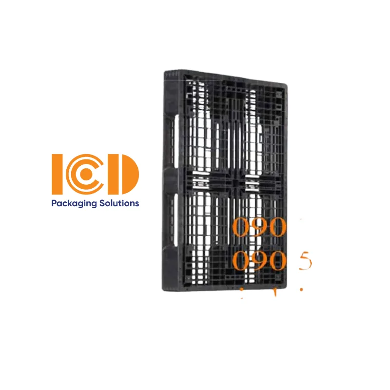 Pallet nhựa xuất khẩu màu đen 1200x800x120 mm Model ICDN4-1208SL