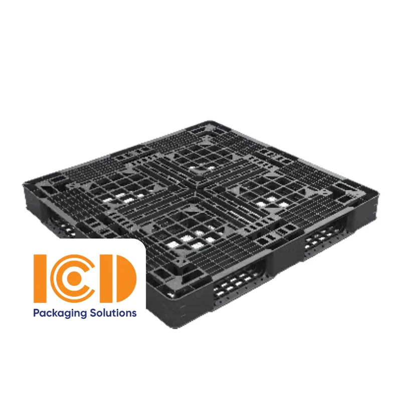 Pallet nhựa xuất khẩu ICD PL15 KT1100x1100x125mm màu đen