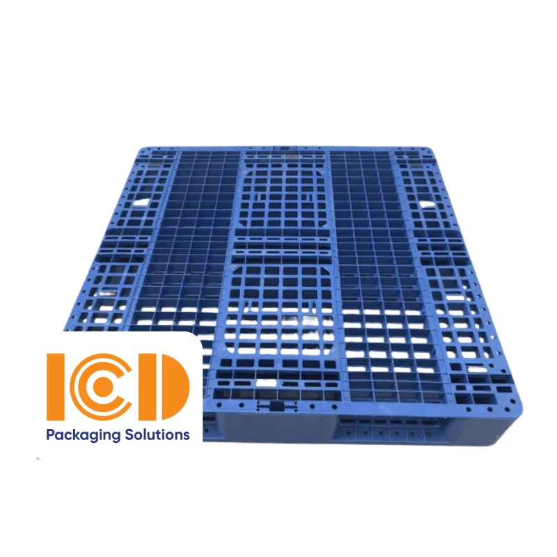 Pallet Nhựa ICD 3 Chân IPS EMV1111 KT1100x1100x150mm xanh