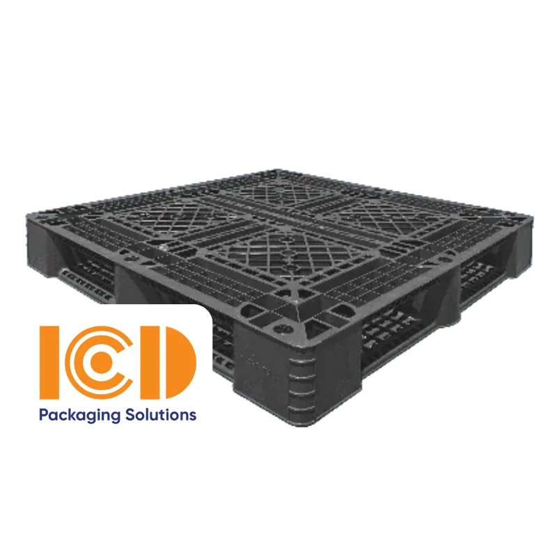 Pallet nhựa xuất khẩu 1100x1100x150 mm màu đen mã PL09-LK