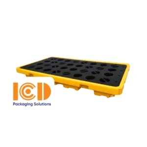 Pallet nhựa chống tràn 2 phuy 1300x660x150 mm (mã PLNCTD - 1306615- 1LK)