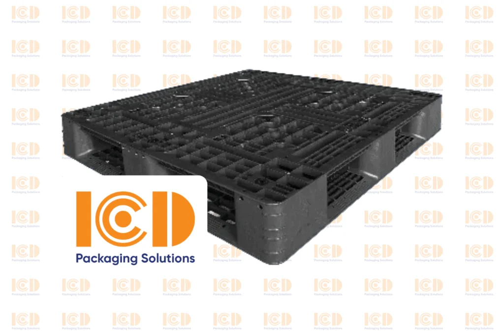 Pallet nhựa kê kho lạnh ICD KT 1200x1000x145 mm màu đen
