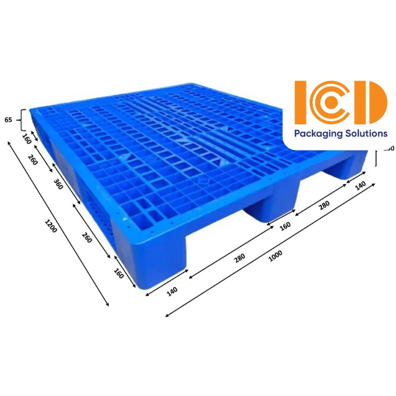 Pallet Nhựa 3 Chân 1000x1200x150 mm xanh dương