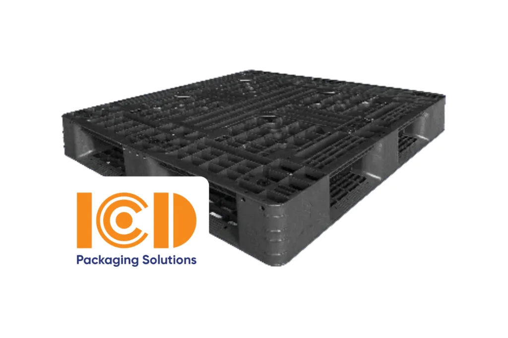 Pallet nhựa kê kho lạnh ICD KT 1200x1000x145 mm màu đen