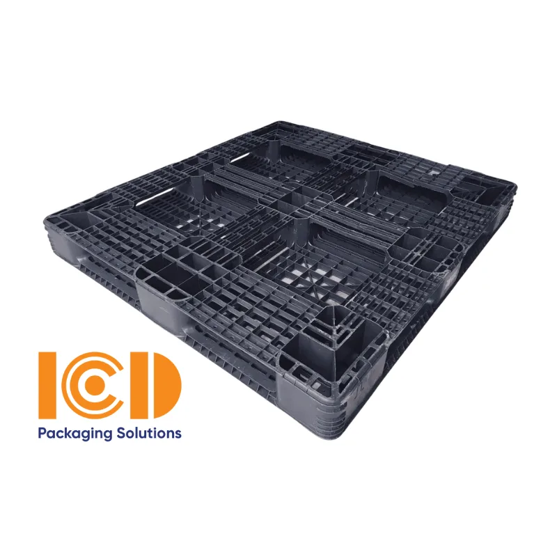 Pallet nhựa đen ICD cũ KT1200x1100x120mm giá rẻ