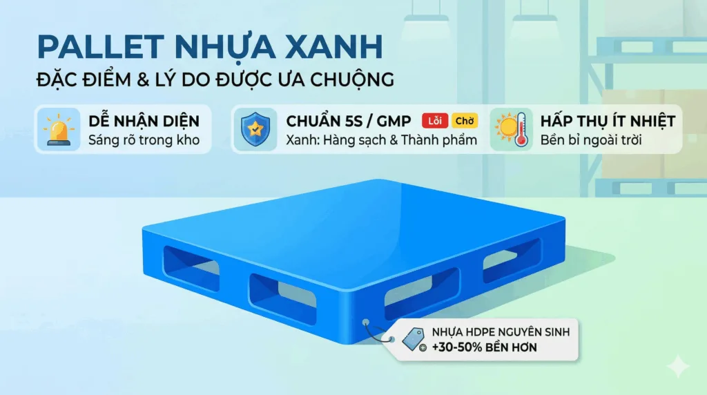 tai sao pallet nhua lai co mau xanh