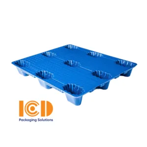 Pallet nhựa cốc 9 chân ICD XU C9 1210 1200x1000x150 mm xanh dương