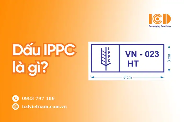 Mẫu dấu IPPC trên pallet gỗ, ký hiệu HT là xử lý nhiệt