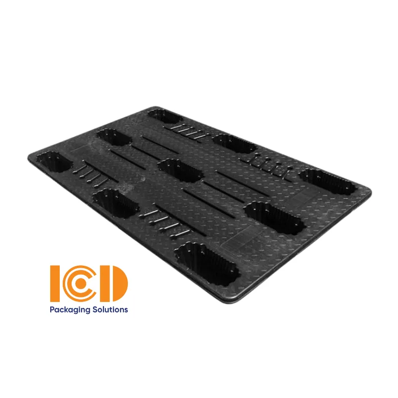 Pallet Nhựa Cốc Thổi Đúc 9 chân ICD XU C9 1690 1690x1010x150 mm màu đen