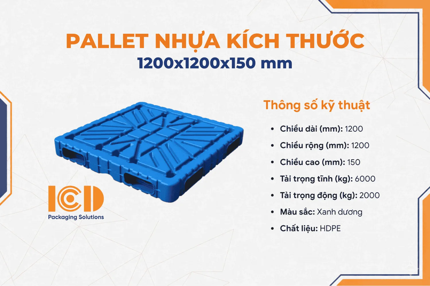 Pallet thổi khuôn 2 mặt ICD XU 2M 1212