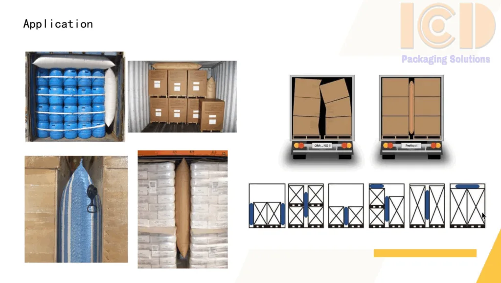 ứng dụng túi khí chèn hàng