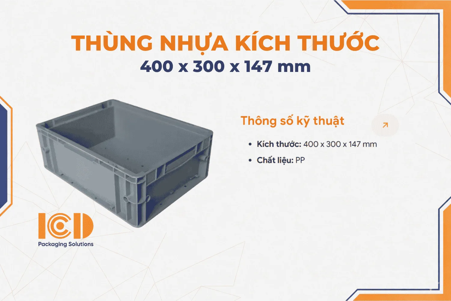 Hộp nhựa ICD EU 400-147 400 x 300 x 147 mm