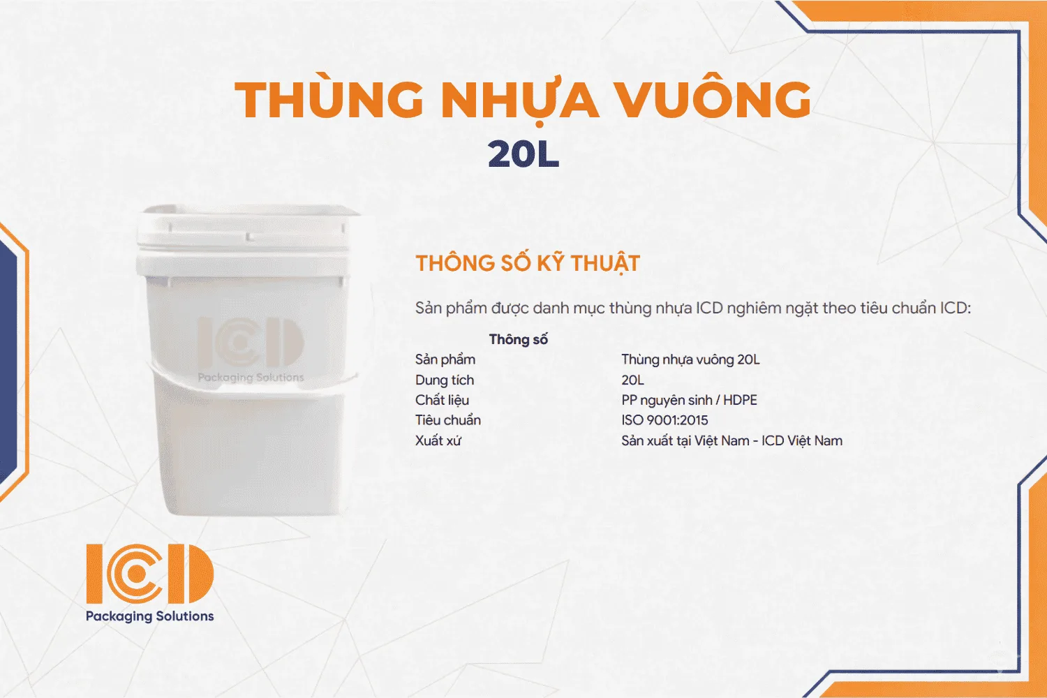 Thùng nhựa vuông 20L