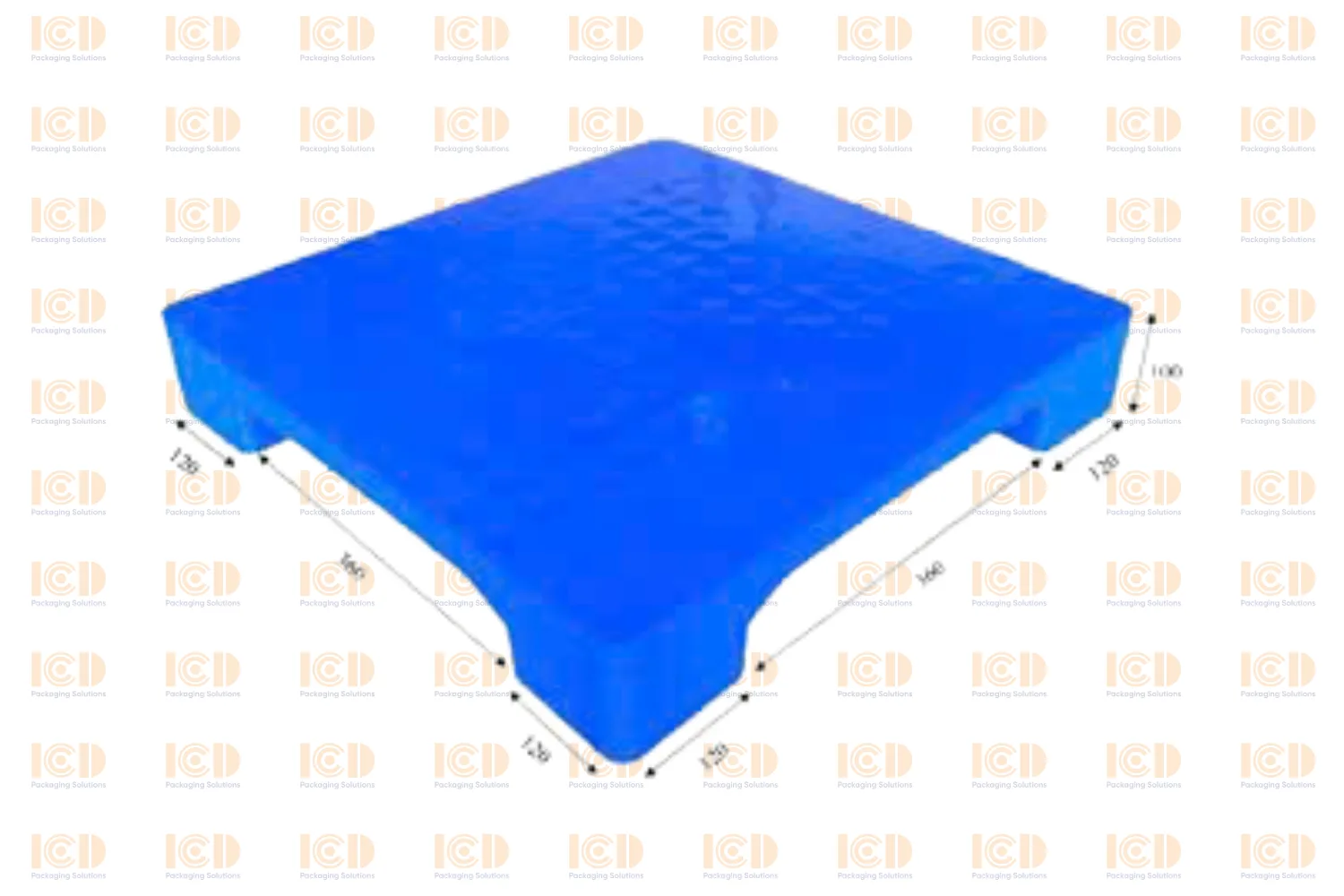 Pallet nhựa lót sàn 4 chân gù mặt bít KT 600x600x100mm