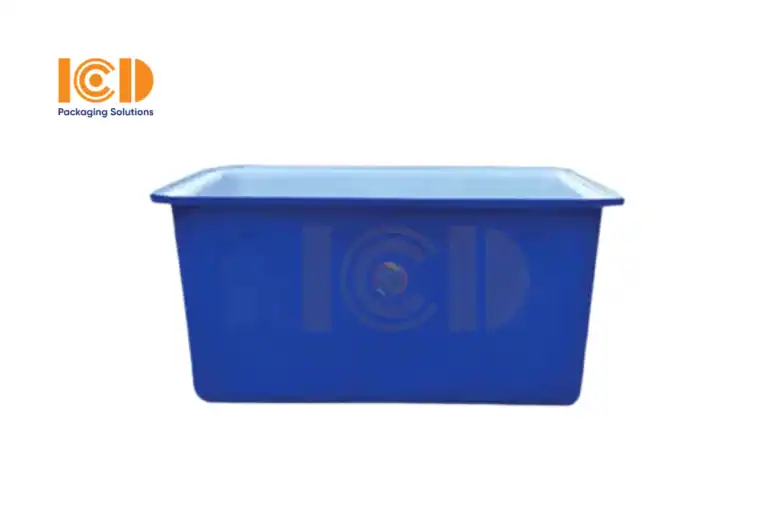 Thùng nhựa vuông HDPE 500 lít màu xanh dương