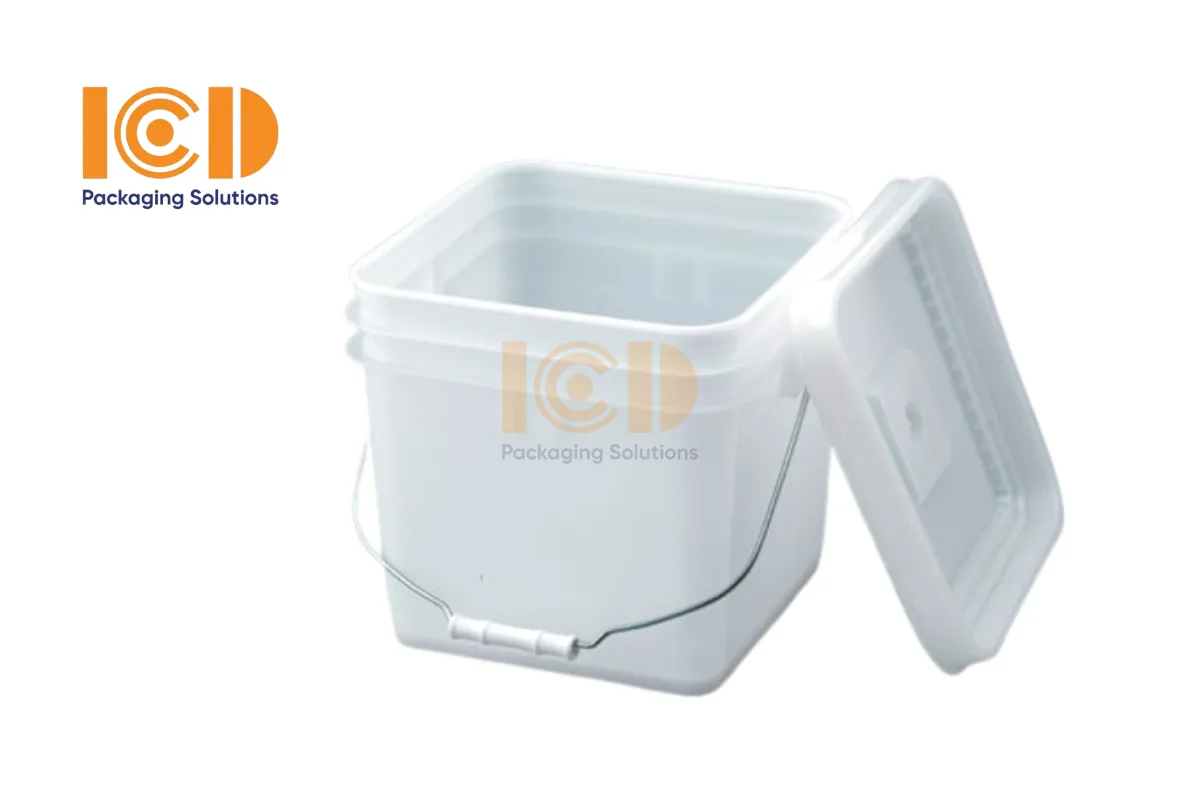 Thùng nhựa vuông 10 lít kích thước 265 x 265 x 240 mm