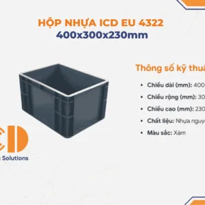 Hộp nhựa ICD EU 4322 400 x 300 x 230 mm