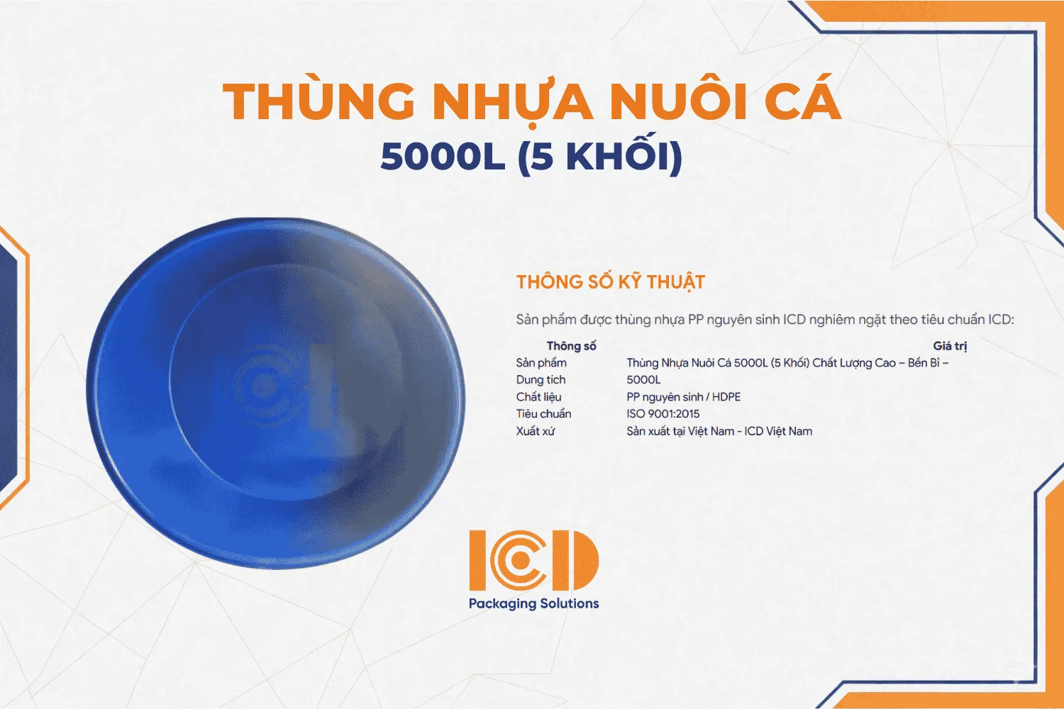 Thùng Nhựa Nuôi Cá 5000L (5 Khối) Chất Lượng Cao – Bền Bỉ – Giá Tốt Tại ICD Việt Nam