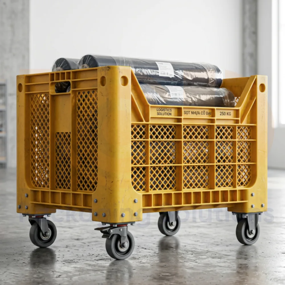 sọt nhựa có bánh xe cỡ đại