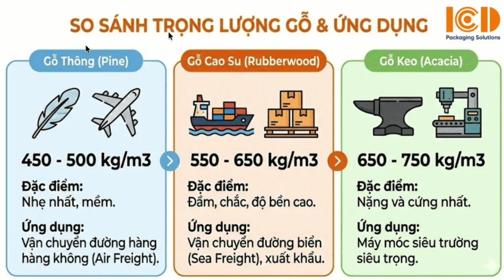 so sánh trọng lượng pallet gỗ