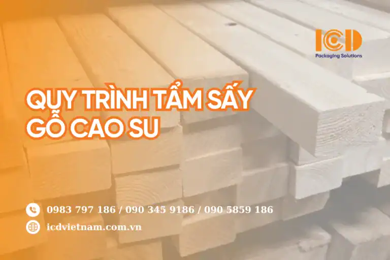 Các thanh gỗ cao su xẻ đã sấy xếp chồng trong kho