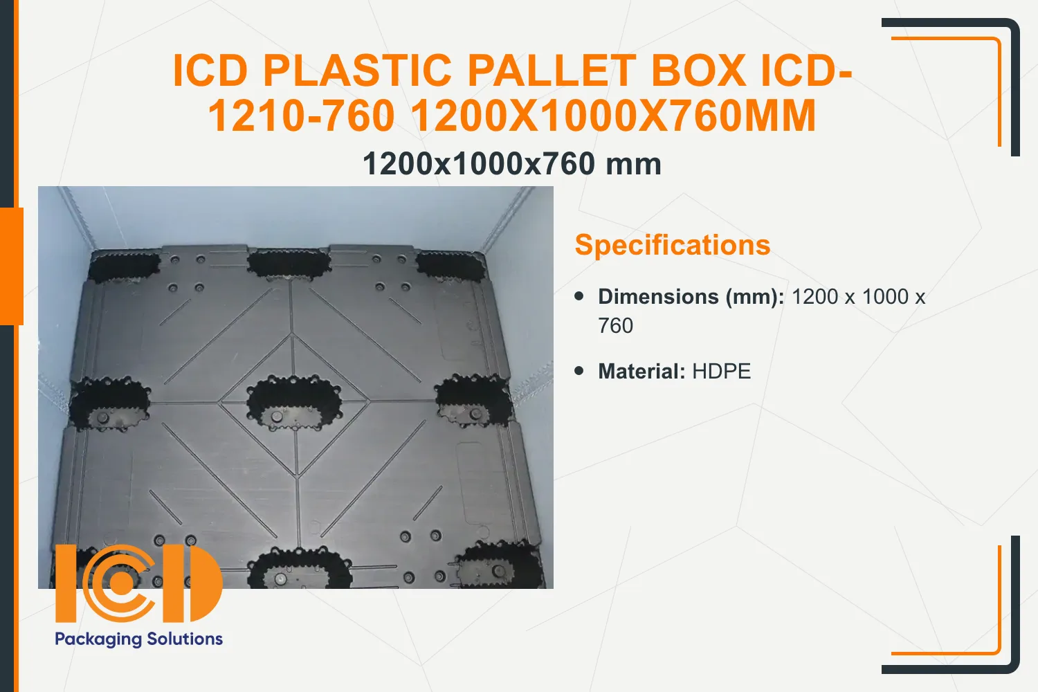 ICD Plastic Pallet Box ICD-1210-760 1200x1000x760mm