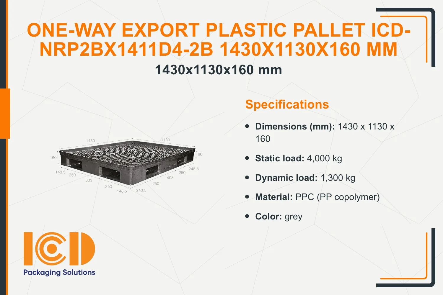 One-Way Export Plastic Pallet Imported from Malaysia - ICD