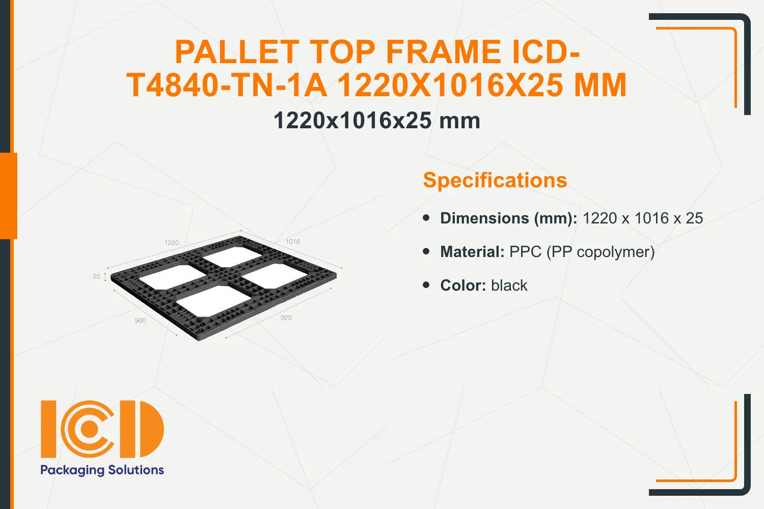 Plastic Pallet Top Frame Imported from Malaysia - ICD
