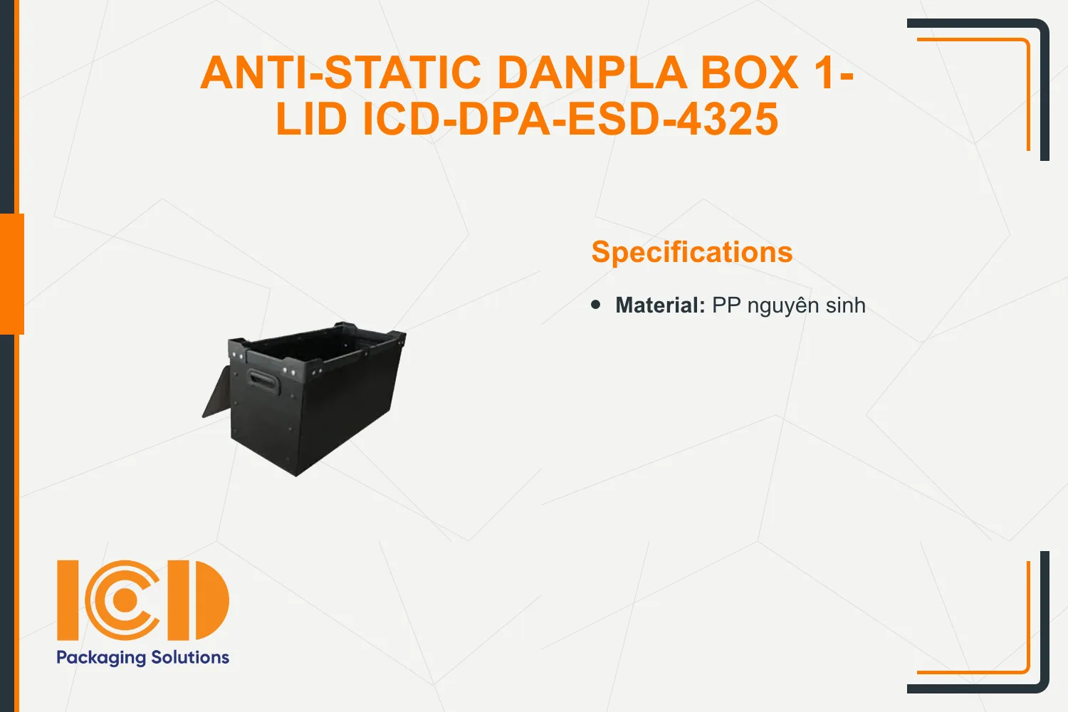 Anti-Static Danpla Box 1-lid ICD-DPA-ESD-4325