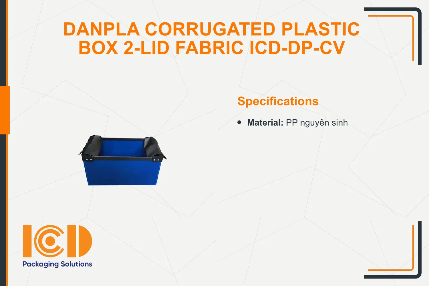 Danpla Corrugated Plastic Box 2-lid fabric ICD-DP-CV
