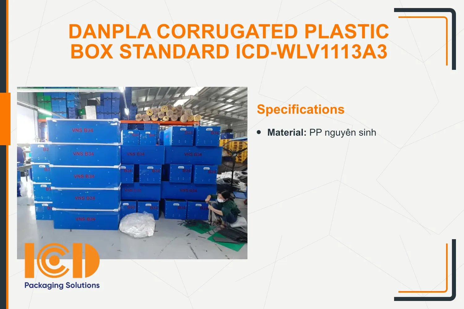 Danpla Corrugated Plastic Box standard ICD-WLV1113A3