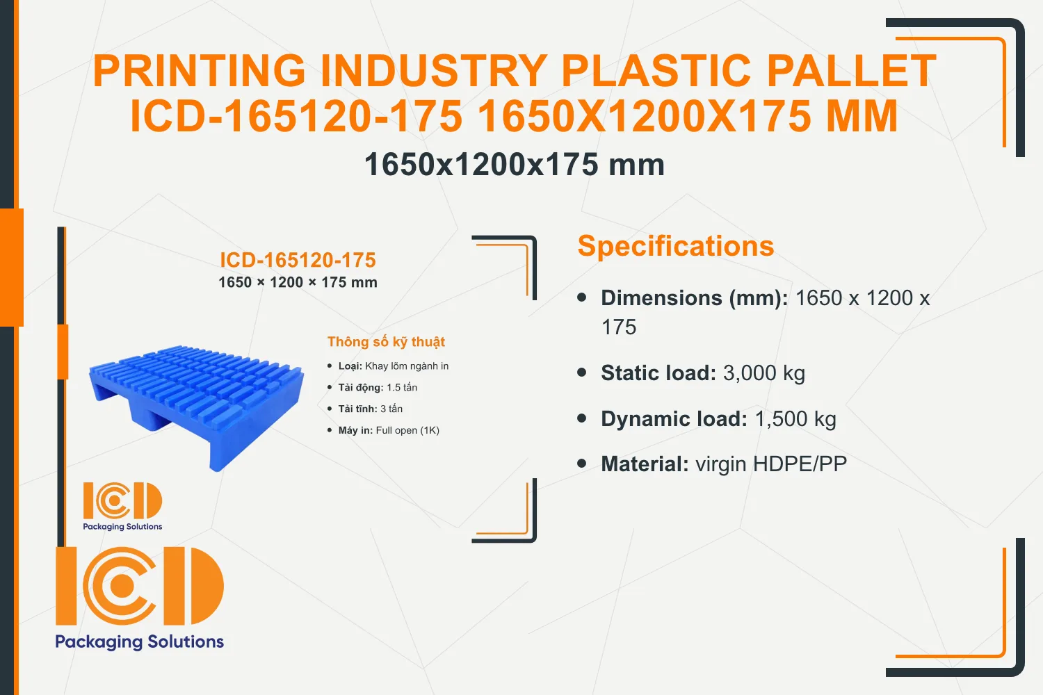 Grooved (Slotted) Plastic Tray for Printing Industry - ICD