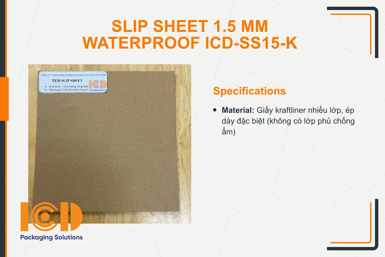 Slip Sheet 1.5 mm waterproof ICD-SS15-K