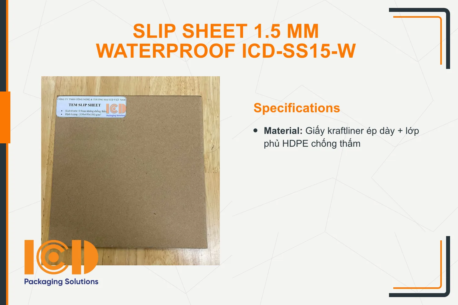 Slip Sheet 1.5 mm waterproof ICD-SS15-W