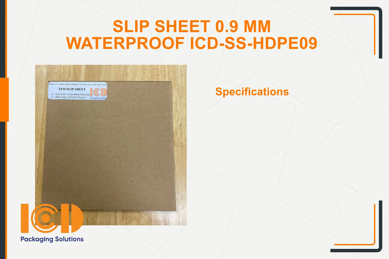 Slip Sheet 0.9 mm waterproof ICD-SS-HDPE09