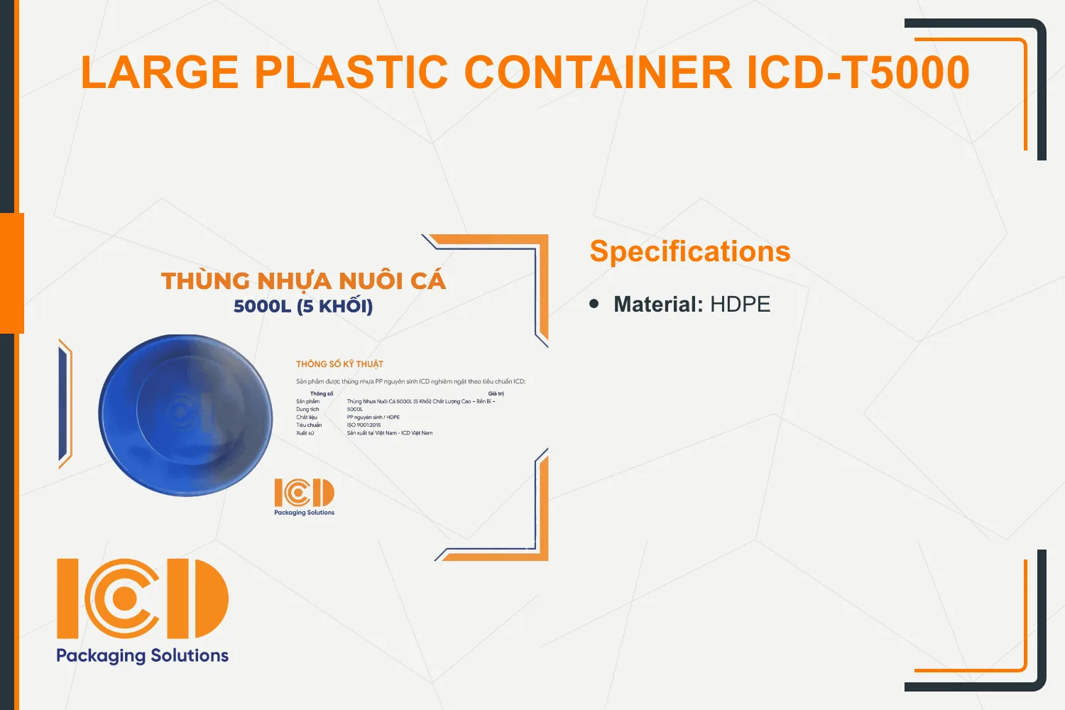 Large Plastic Container ICD-T5000