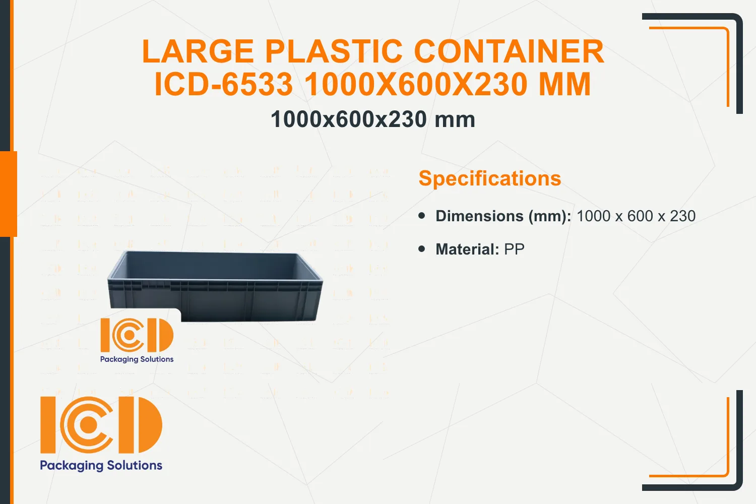 Large Plastic Container ICD-6533 1000x600x230 mm