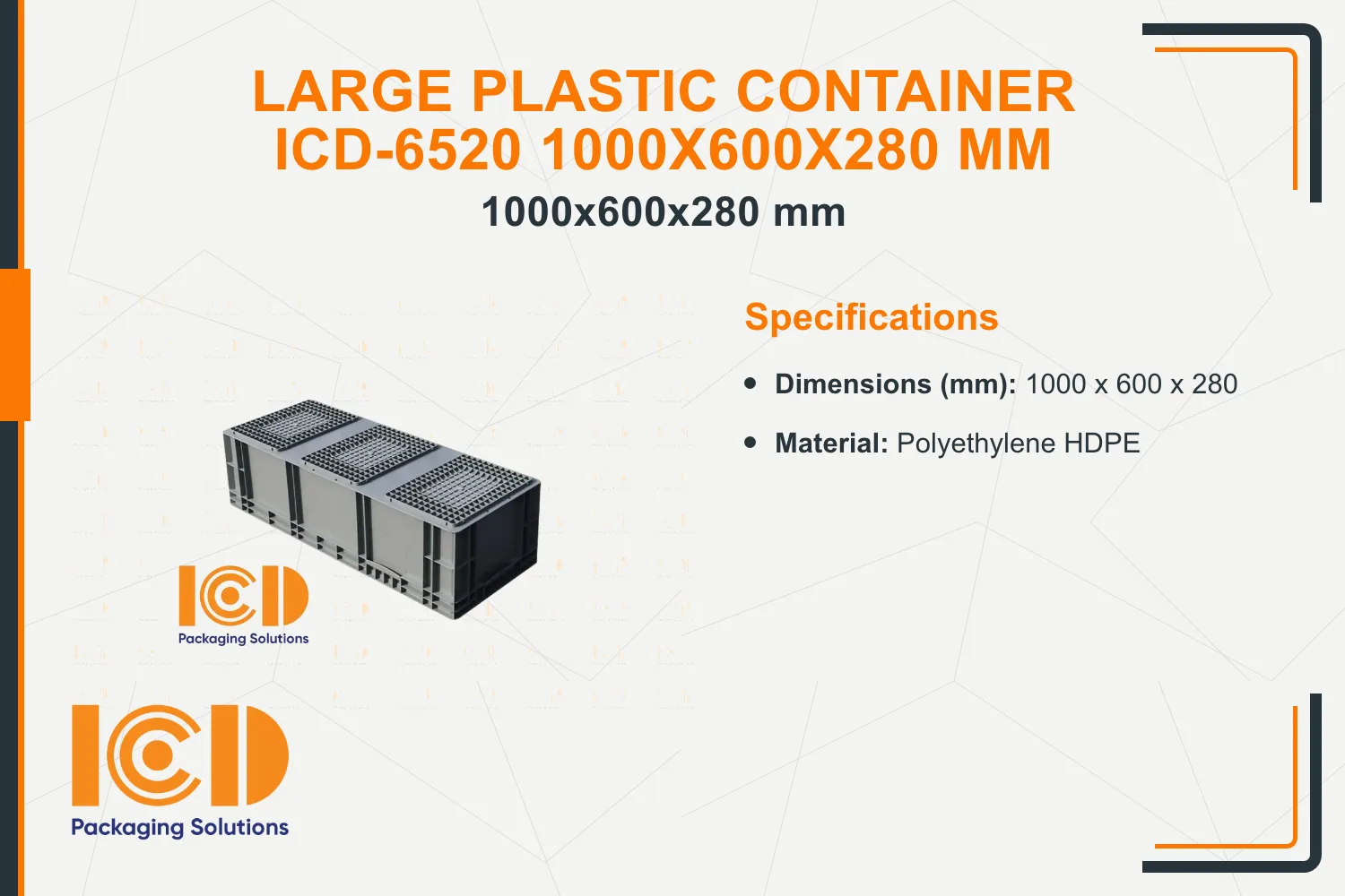 Large Plastic Container ICD-6520 1000x600x280 mm