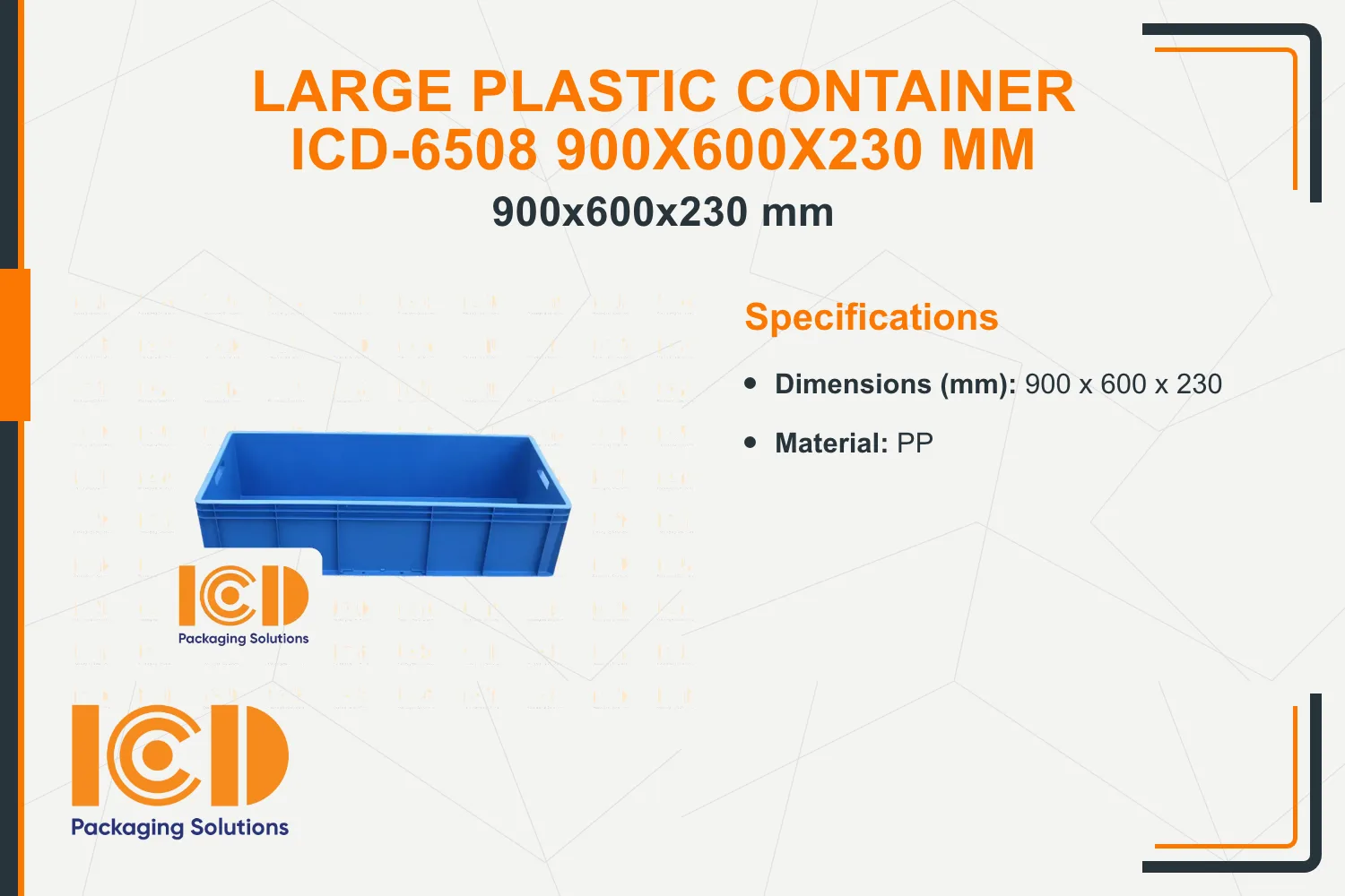Large Plastic Container ICD-6508 900x600x230 mm