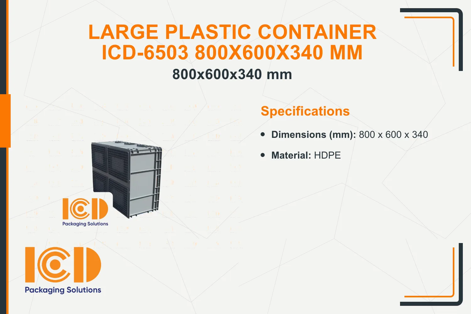 Large Plastic Container ICD-6503 800x600x340 mm