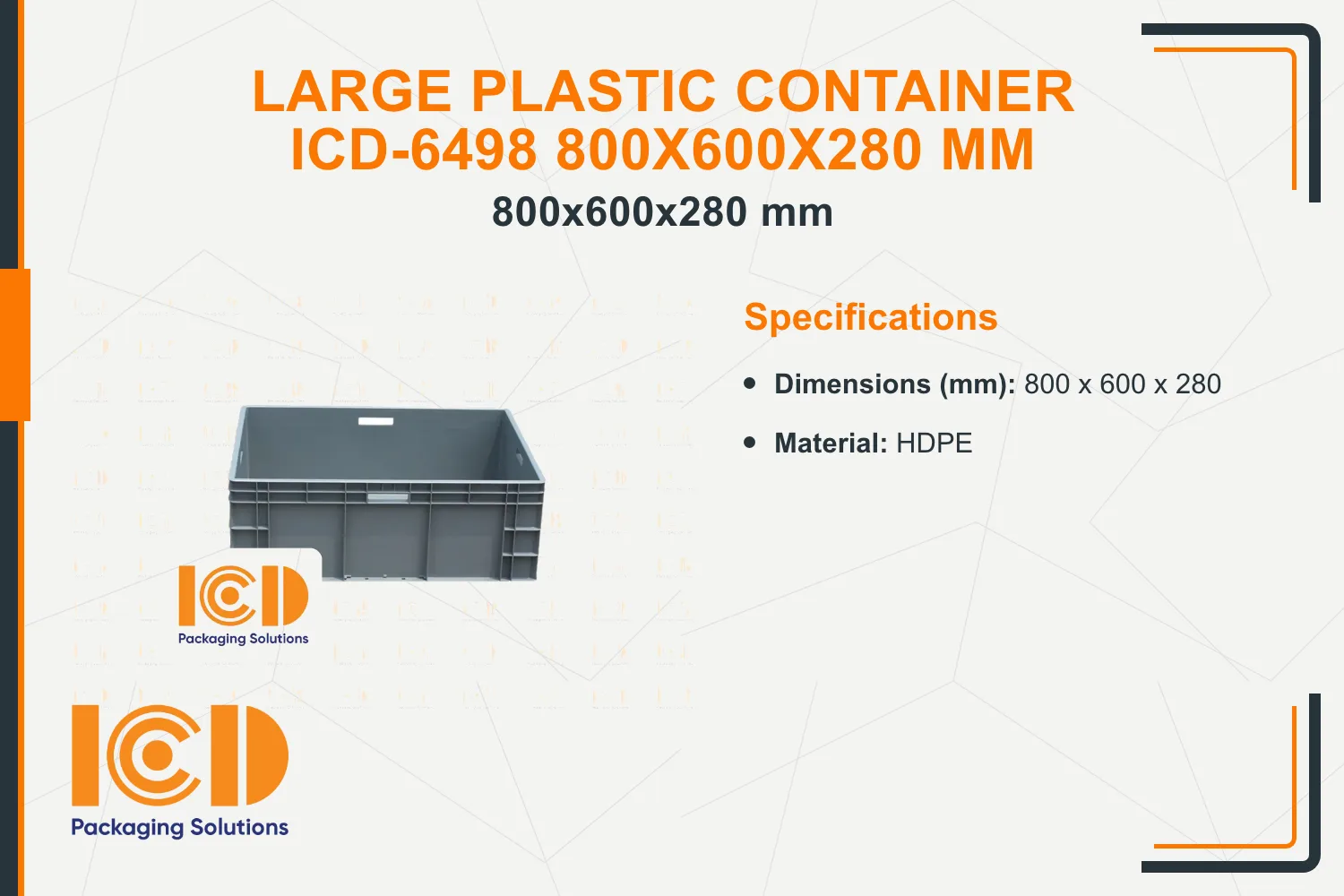 Large Plastic Container ICD-6498 800x600x280 mm