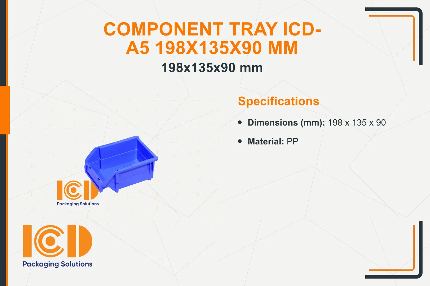 Component Tray ICD-A5 198x135x90 mm