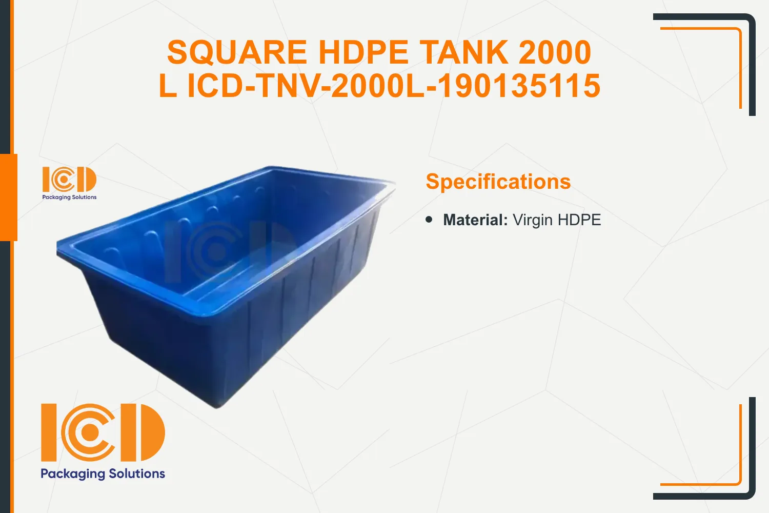 Square HDPE Tank 2000 L ICD-TNV-2000L-190135115